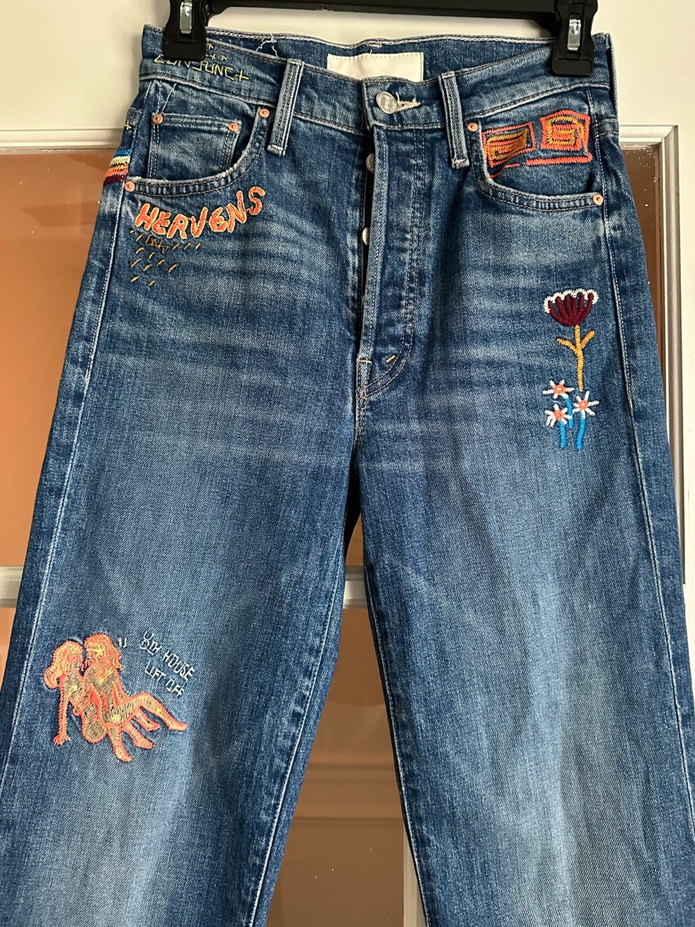 Mother Superior embroidered the rambler sneak straight jean - Picture 3 of 5